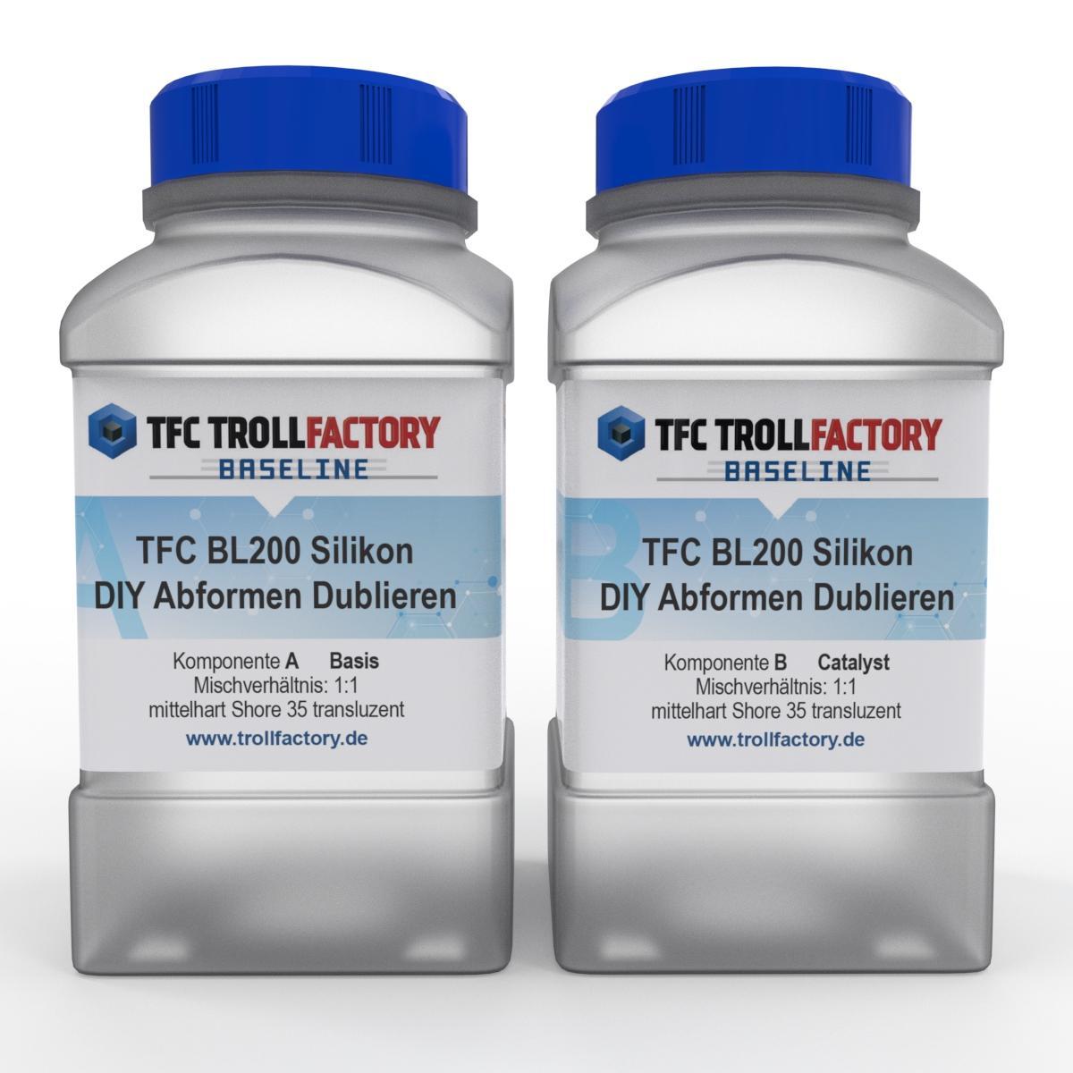 TFC Baseline 200 Silikon Abformsilikon Shore 35 1:1 transluzent - Größe: 1kg (500g+500g)