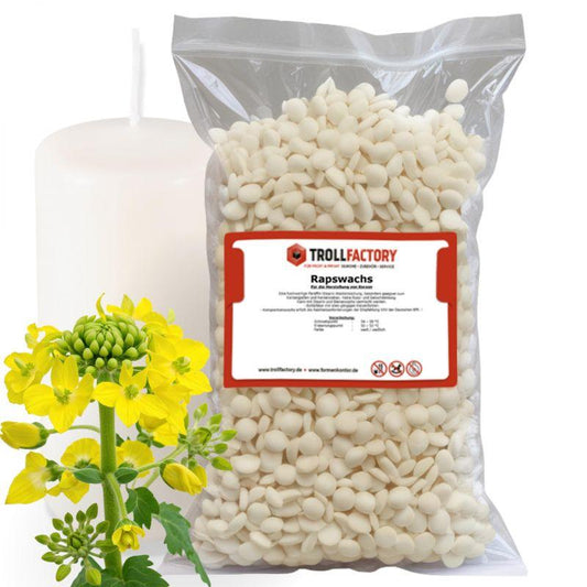 TFC Rapswachs Kerzenwachs vegan Kerzen gießen Naturbasis TOP Wachs Pastillen - Gewicht 4 kg
