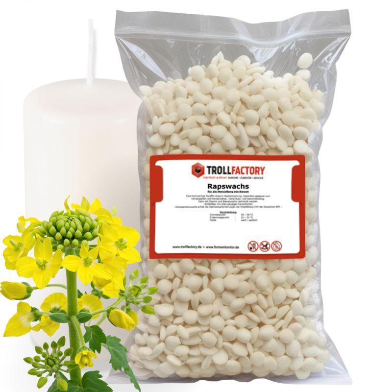 TFC Rapswachs Kerzenwachs vegan Kerzen gießen Naturbasis TOP Wachs Pastillen - Gewicht 400g