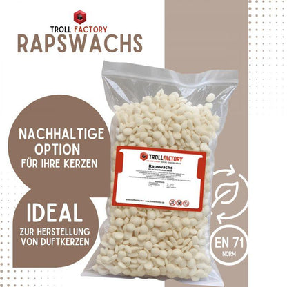 TFC Rapswachs Kerzenwachs vegan Kerzen gießen Naturbasis TOP Wachs Pastillen - Gewicht 400g