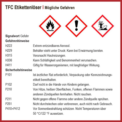 TFC Etikettenlöser Etikettenentferner Kleberlöser Label Remover Spray Menge 500ml - Stück: 1