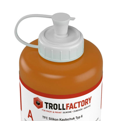 TFC Troll Factory Silikon Kautschuk Typ 6 Lebensmittel aprikot weich Shore 22 1zu1 1kg