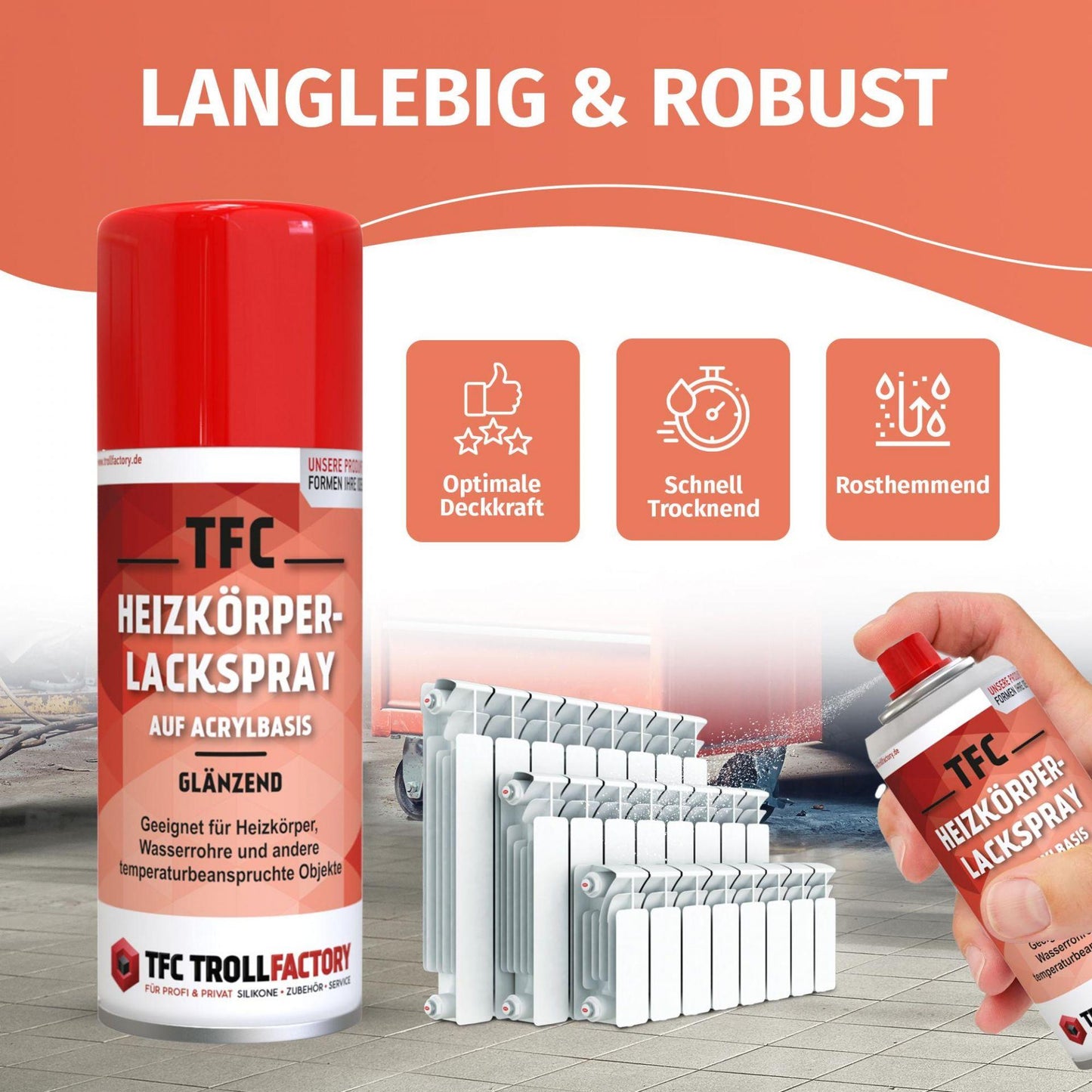 TFC Heizkörper Lackspray - Menge: 1 x 400 ml