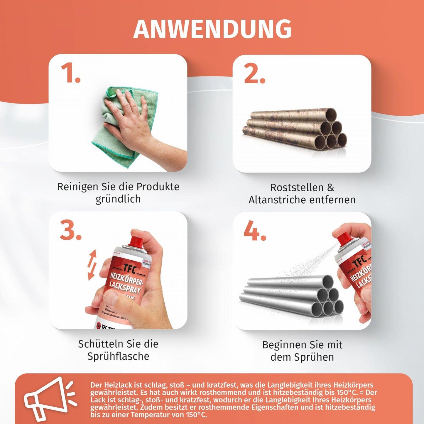 TFC Heizkörper Lackspray - Menge: 1 x 400 ml