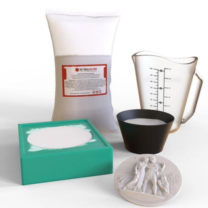 TFC Troll Factory Alabaster Gips, natur weiß, 2x5 kg I Gießmasse für Silikonformen, zum Bemalen und Modellieren, Handabdruck, Babybauch I sehr fein